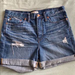 High waisted denim shorts